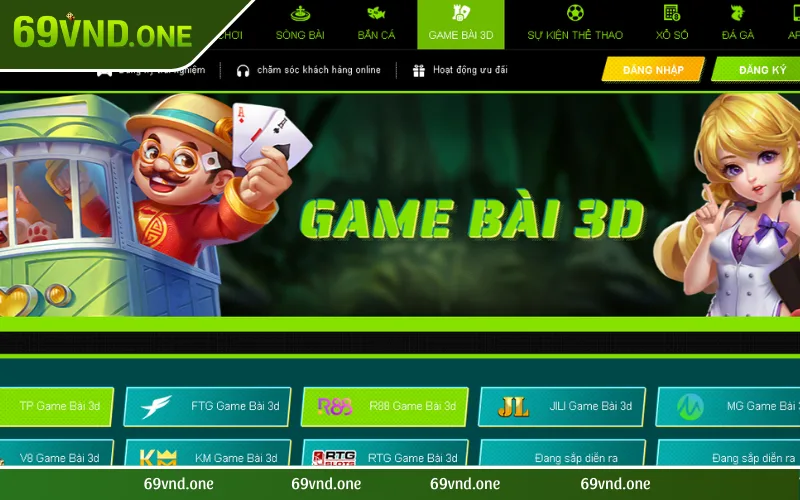 Game bài 3D đa dạng thú vị